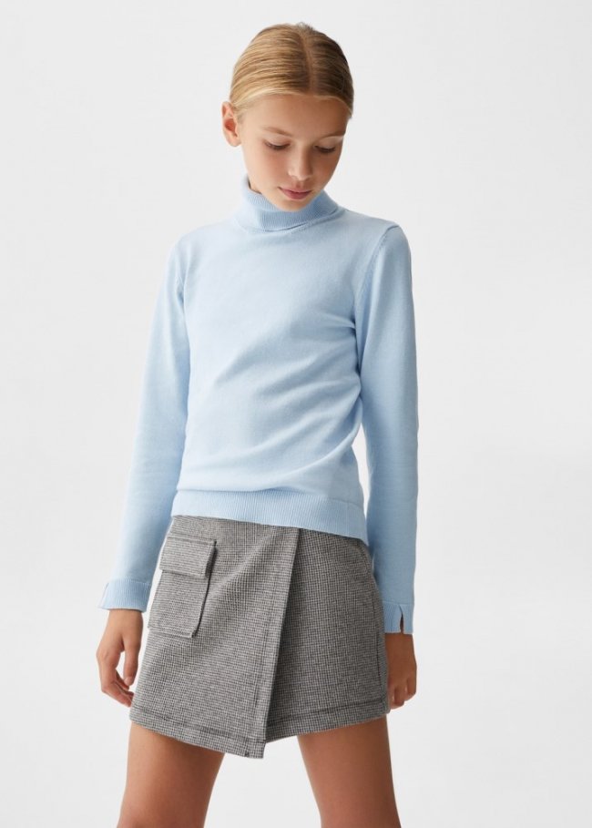 Mango Jersey cuello alto - Azul celeste