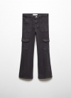 Mango Pantalon cargo flare - Gris antracita