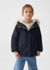Mango Chaqueta engomada - Azul marino oscuro