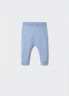 Mango Pantalón punto - Azul