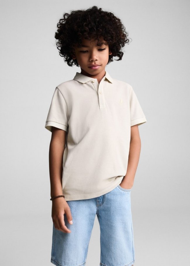Mango Polo 100% algodón - Arena