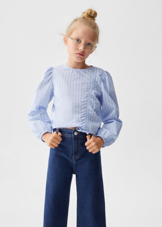 Mango Jeans culotte tiro alto - Azul oscuro