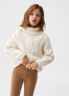 Mango Jersey punto cuello alto - Crudo