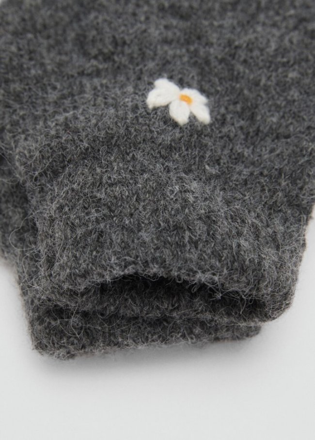 Mango Guantes lana - Gris antracita