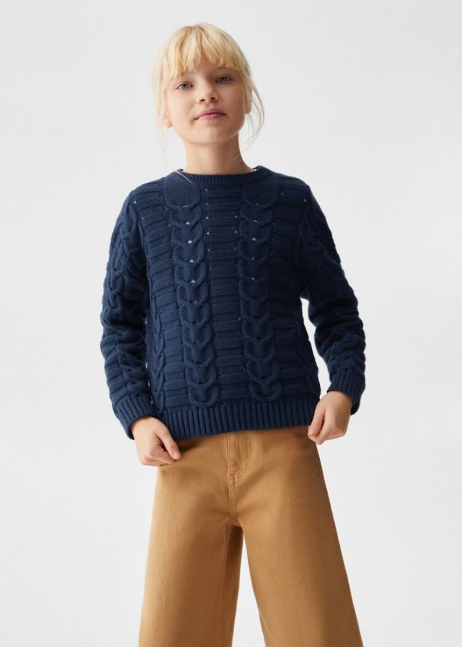 Mango Jersey punto combinado - Azul marino oscuro