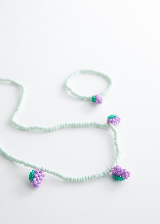 Mango Set collar y pulsera - Verde agua