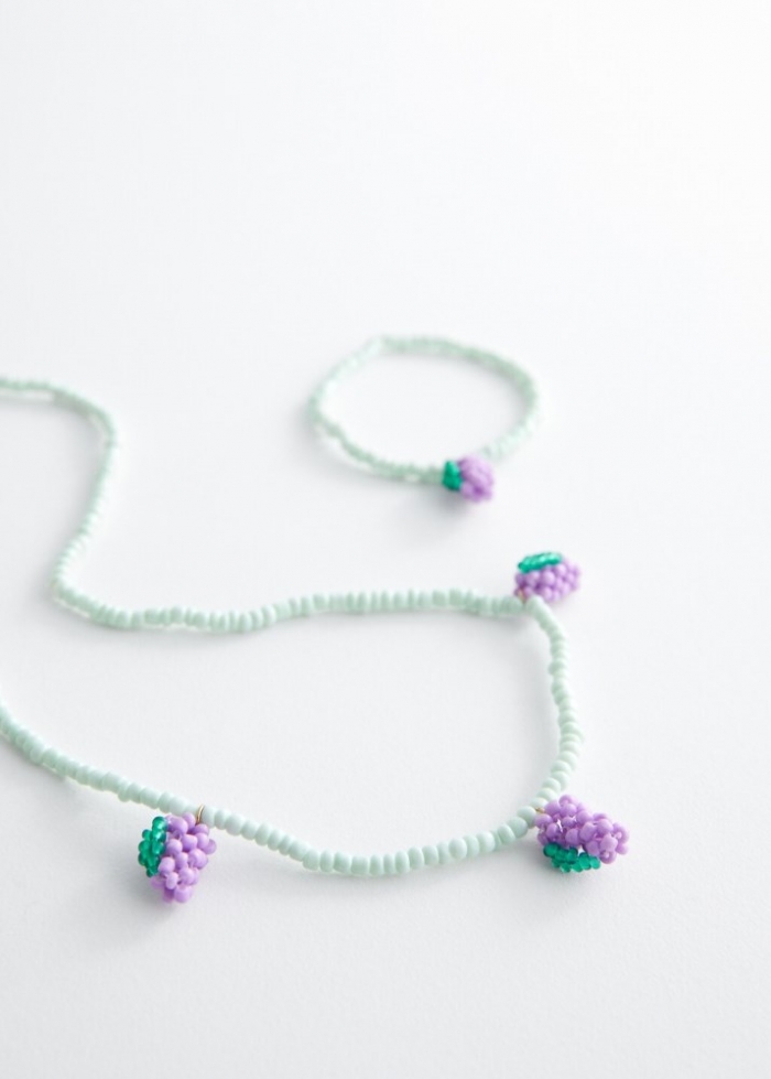 Mango Set collar y pulsera - Verde agua