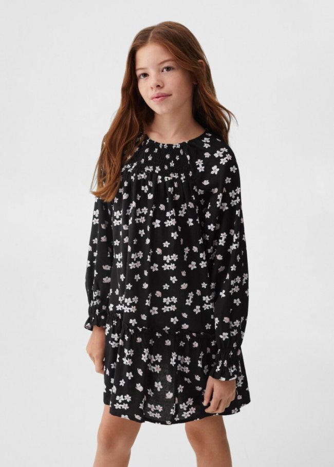 Mango Vestido estampado floral - Negro