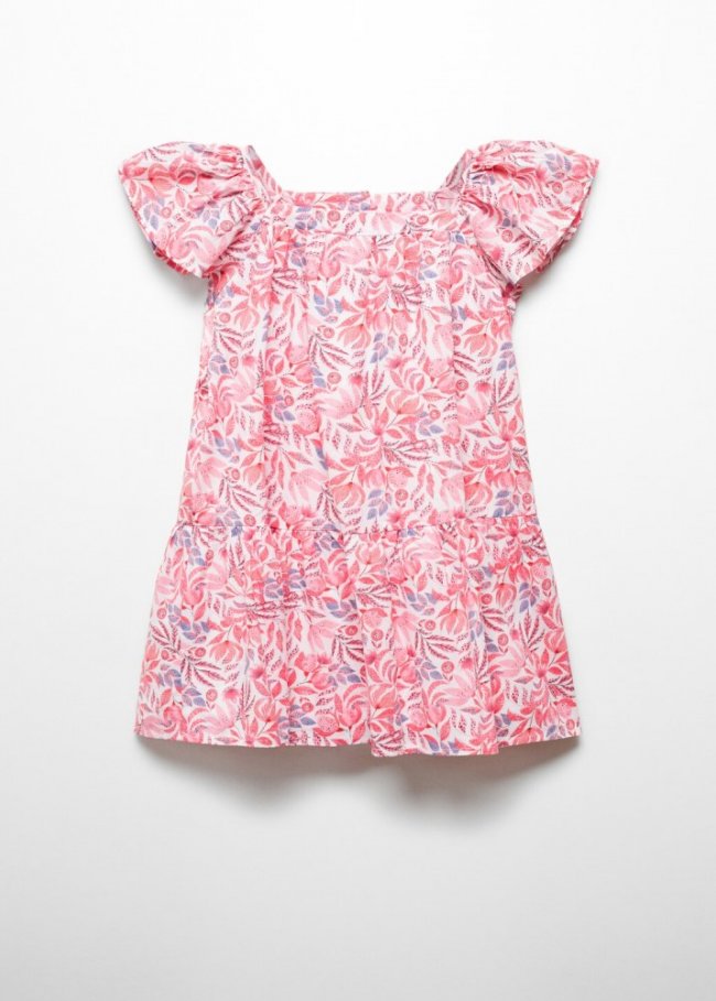Mango Vestido algodón estampado - Rojo