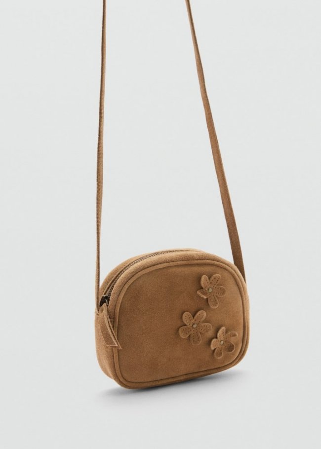 Mango Bolso piel flores - Arena