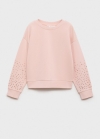 Mango Sudadera detalle abalorios - Rosa claro