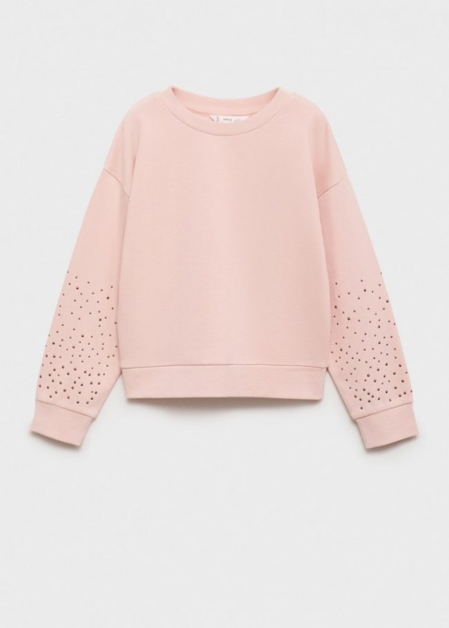 Mango Sudadera detalle abalorios - Rosa claro