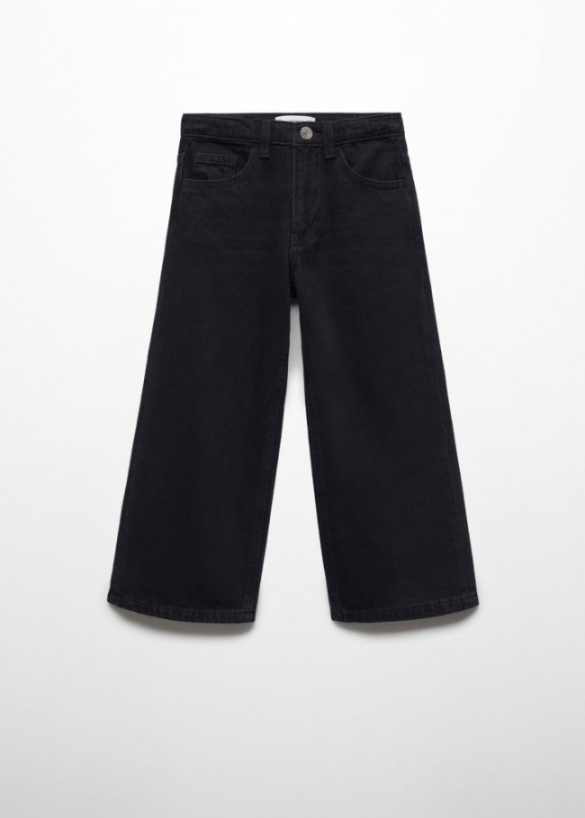 Mango Jeans culotte algodón - Denim negro