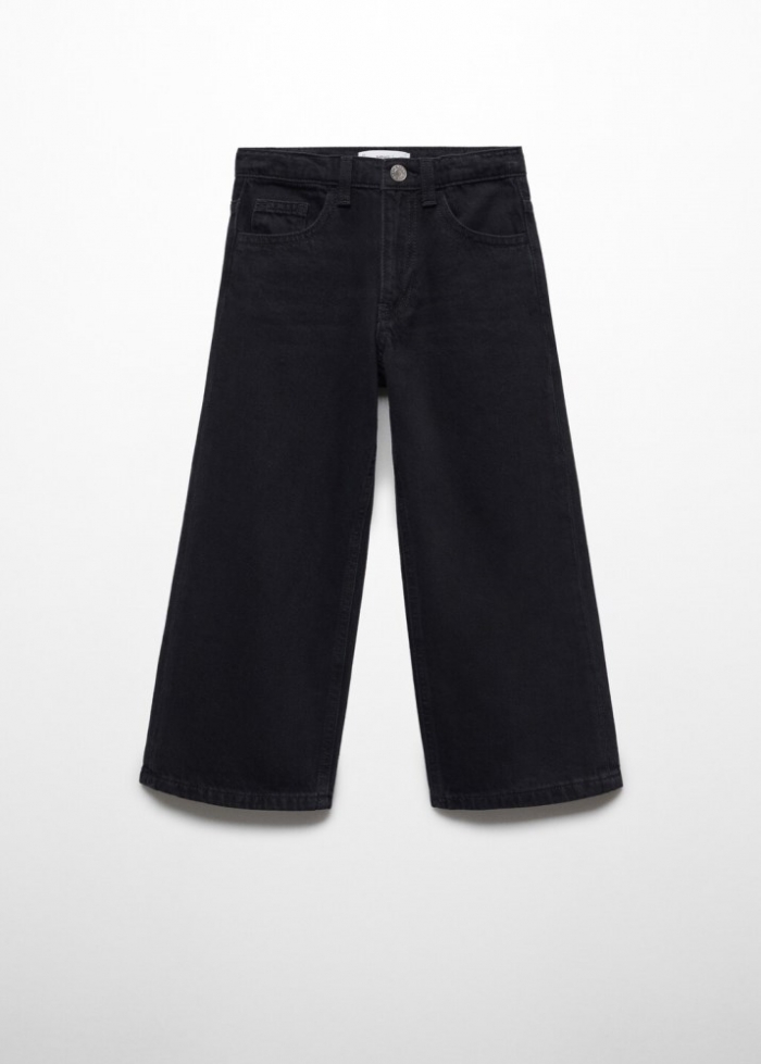 Mango Jeans culotte algodón - Denim negro