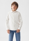 Mango Camisa vestir regular fit rayas - Beige