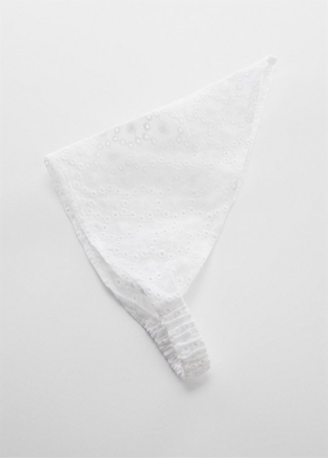 Mango Pañuelo detalles bordados - Blanco