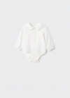 Mango Body blusa algodón - Blanco roto