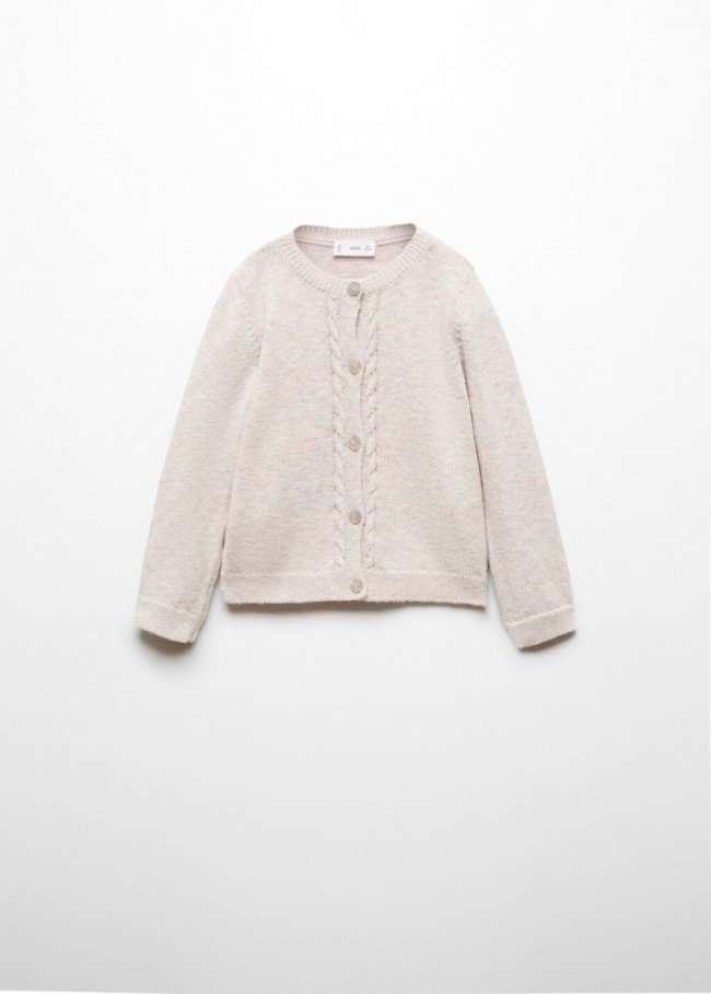Mango Cárdigan punto trenzado botones - Rosa