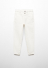 Mango Jeans mom-fit algodón - Blanco