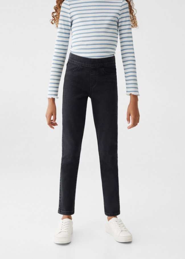 Mango Jeans cintura elástica - Denim negro