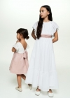 Mango Vestido algodón bambula - Blanco