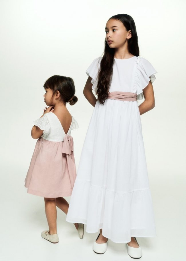 Mango Vestido algodón bambula - Blanco