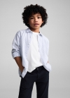 Mango Pantalón chino lino - Azul marino oscuro