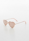 Mango Gafas de sol corazón - Oro