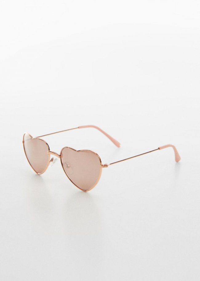 Mango Gafas de sol corazón - Oro
