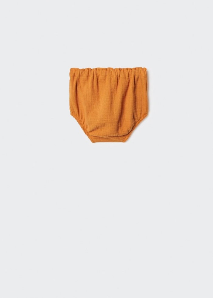 Mango Shorts algodón - Mostaza