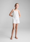 Mango Pijama corto estampado - Blanco roto