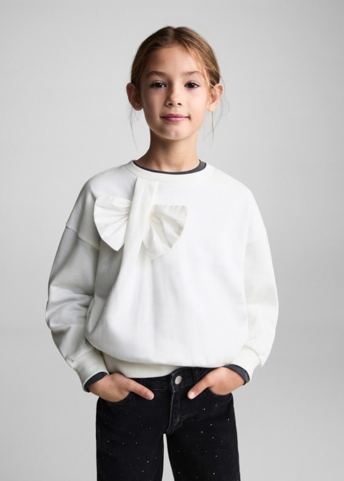 Mango Sudadera detalle lazo - Blanco roto