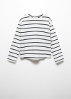 Mango Camiseta manga larga rayas - Azul marino