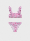 Mango Bikini flores volante - Rosa fluor