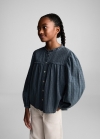 Mango Blusa detalles bordados - Azul petróleo