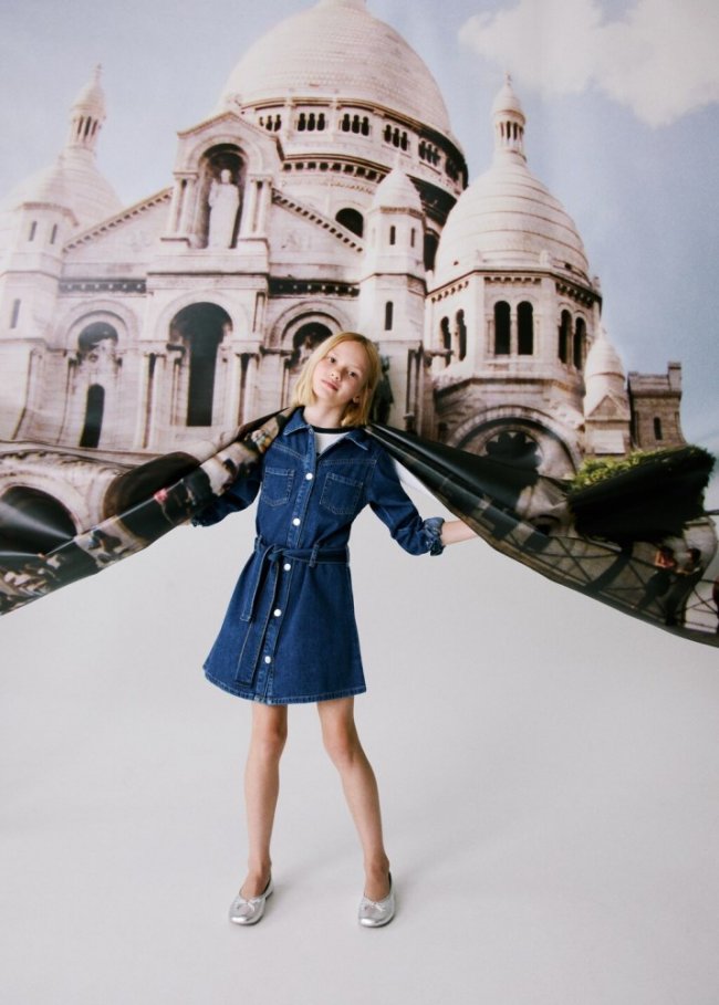 Mango Vestido camisero vaquero - Azul oscuro