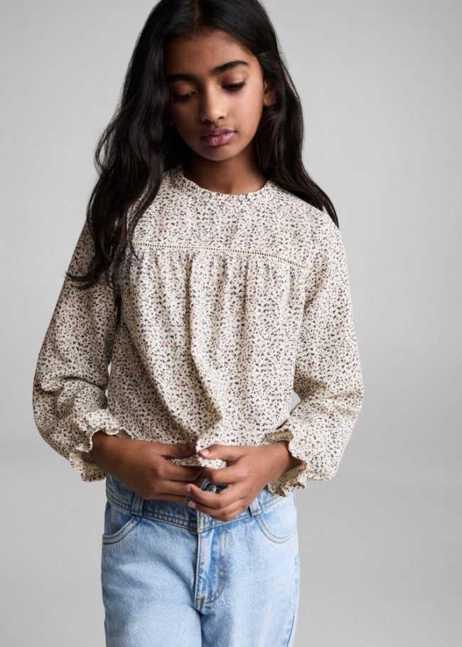 Mango Blusa estampado floral - Blanco roto