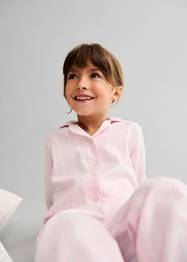 Mango Pijama largo rayas - Rosa