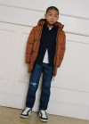 Mango Anorak largo acolchado - Naranja