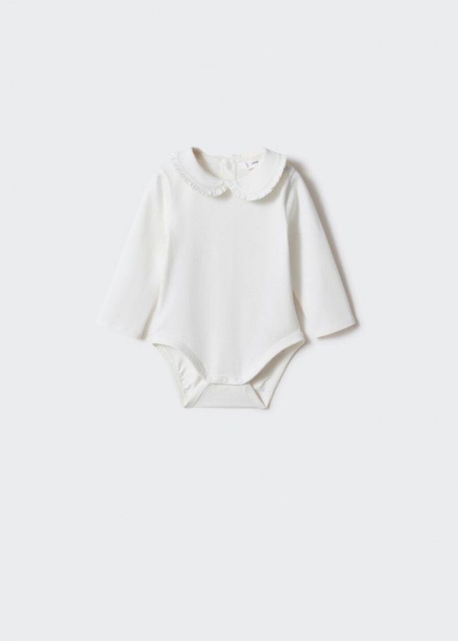 Mango Body algodón volantes - Blanco roto