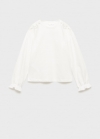 Mango Camiseta detalles bordados - Blanco roto