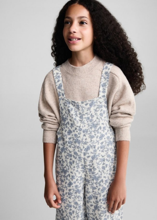 Mango Peto estampado floral - Blanco roto