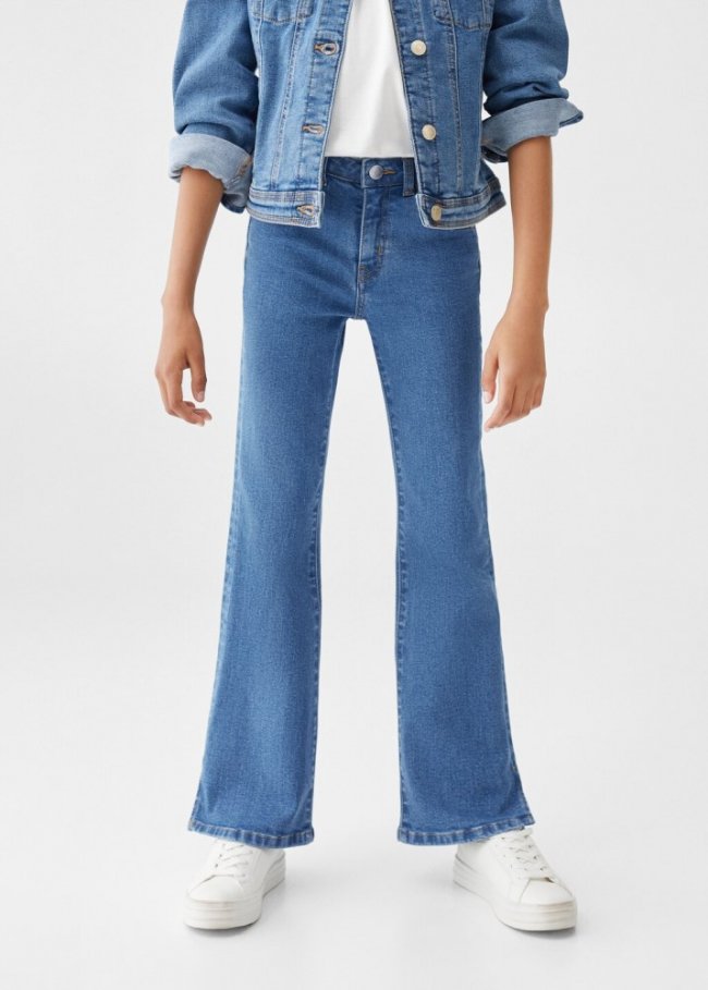 Mango Jeans flare aberturas - Azul medio