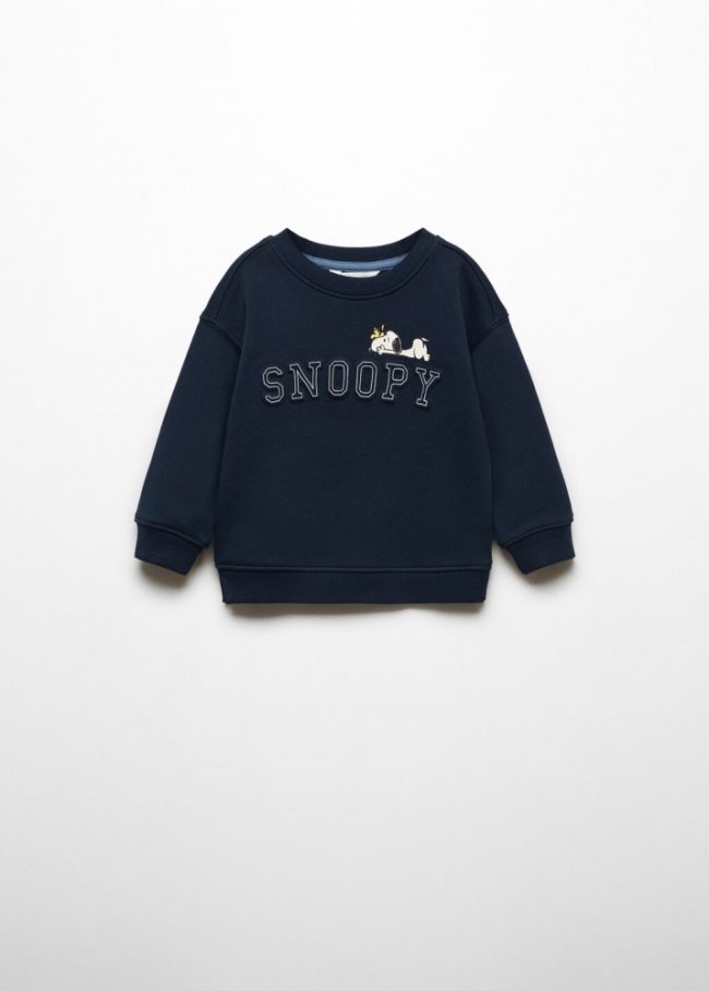 Mango Sudadera Snoopy algodón - Azul marino oscuro
