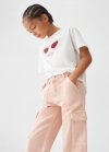 Mango Pantalón cargo algodón - Rosa