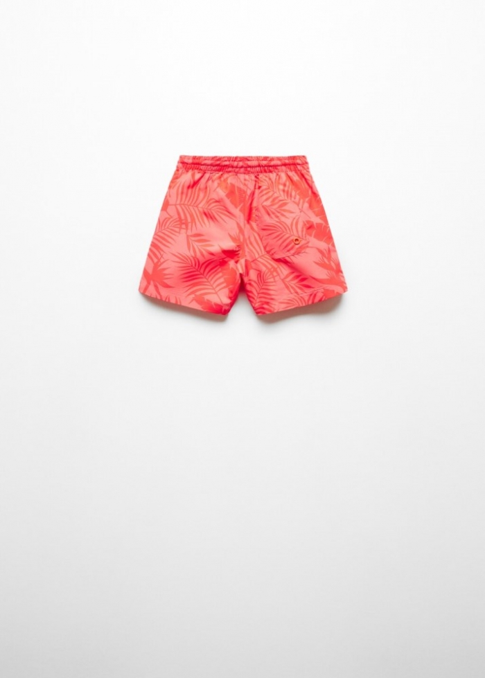 Mango Bañador estampado hojas - Rojo coral
