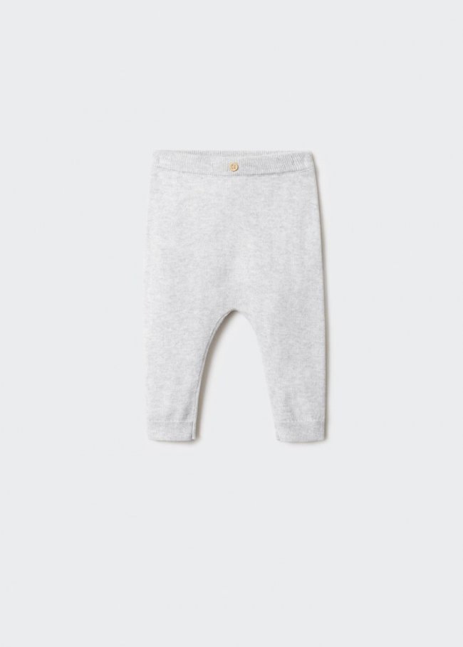 Mango Pantalón punto - Gris claro vigoré