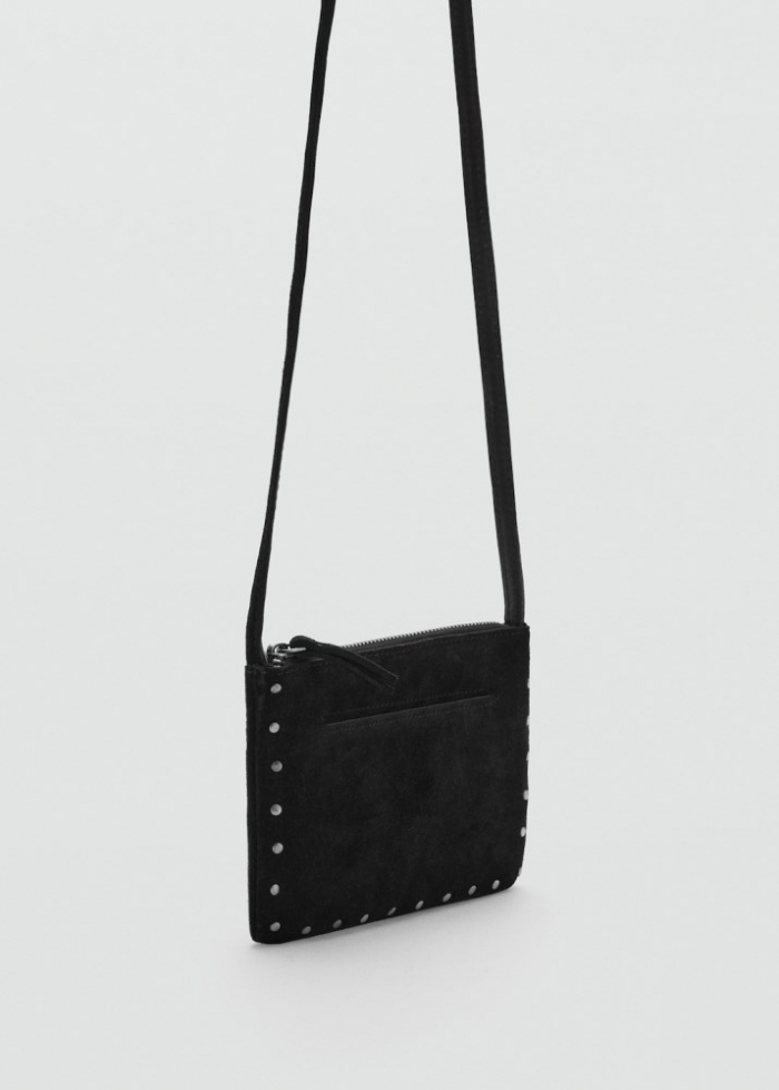 Mango Bolso piel tachuelas - Negro