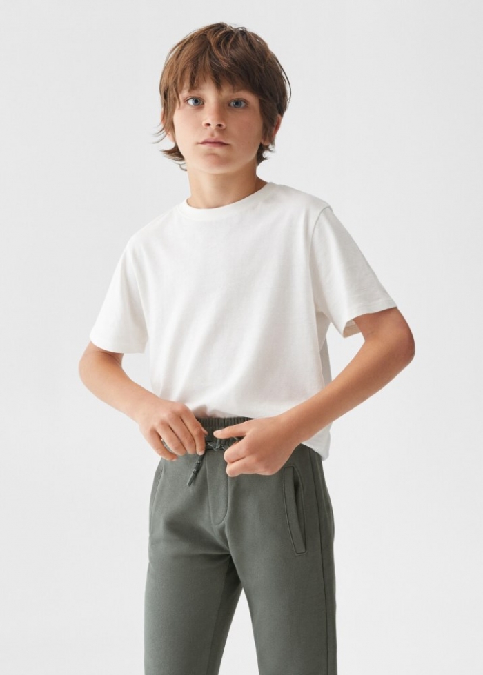 Mango Pantalón jogger cordón - Verde