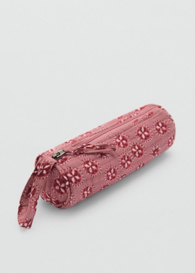 Mango Estuche estampado floral - Rosa